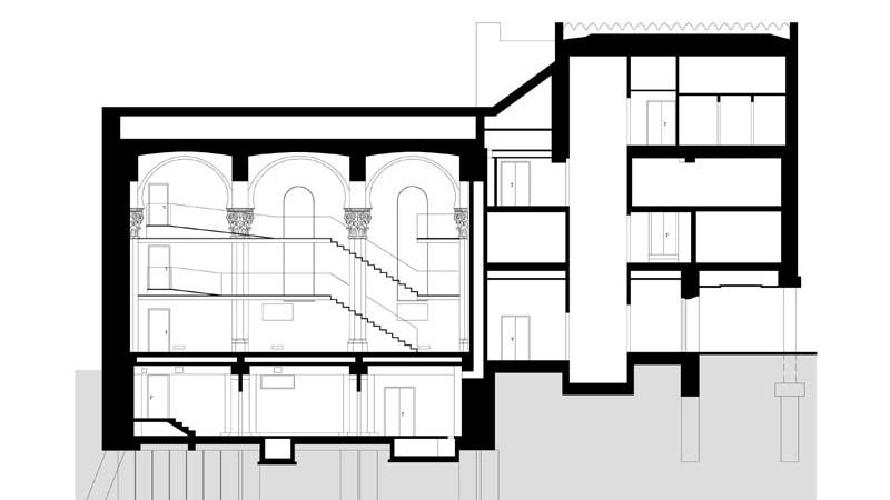 Dostavba a rekonstrukce synagogy Smíchov - výkresy